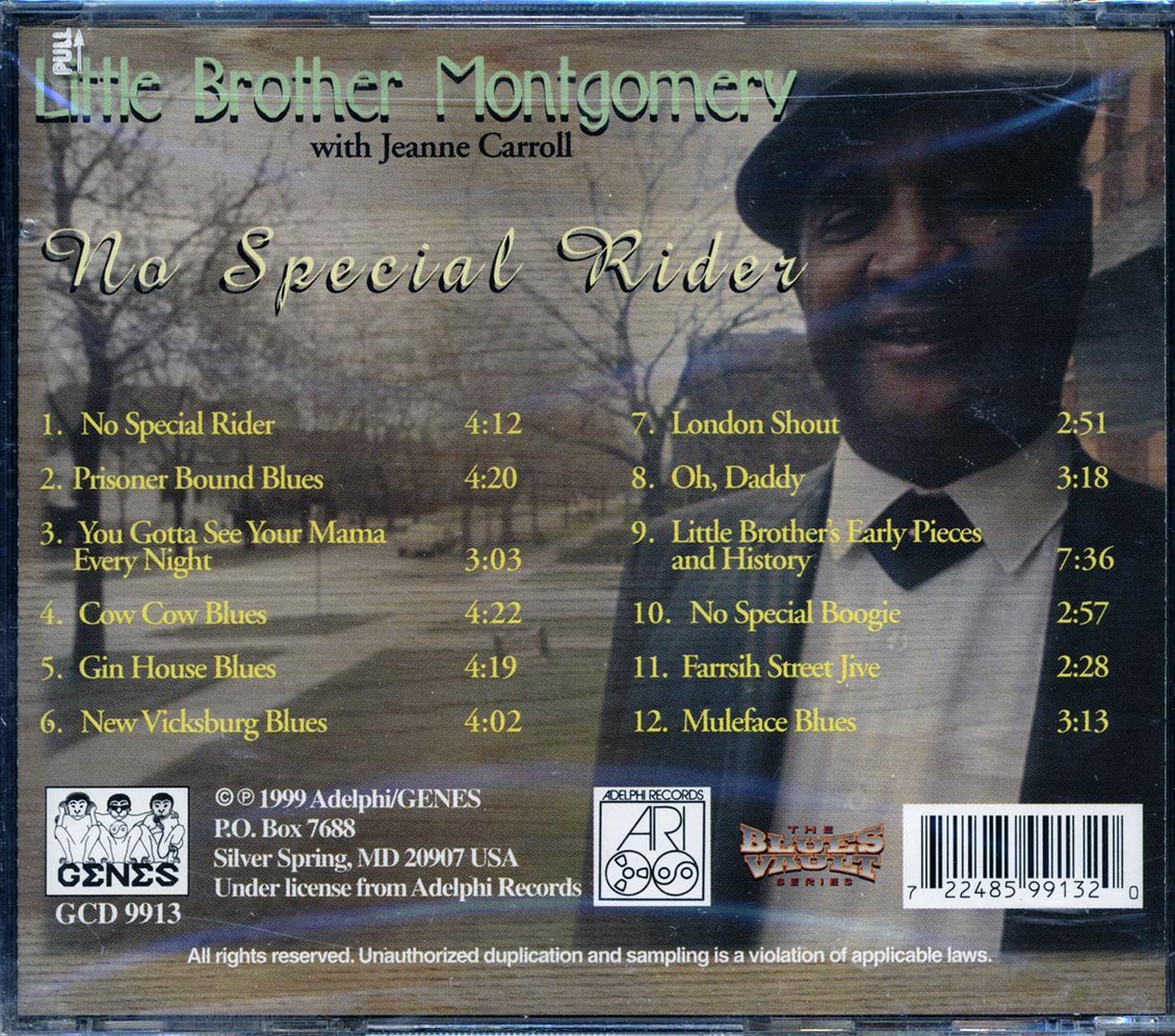 Little Brother Montgomery, Jeanne Carroll - No Special Rider Music CD