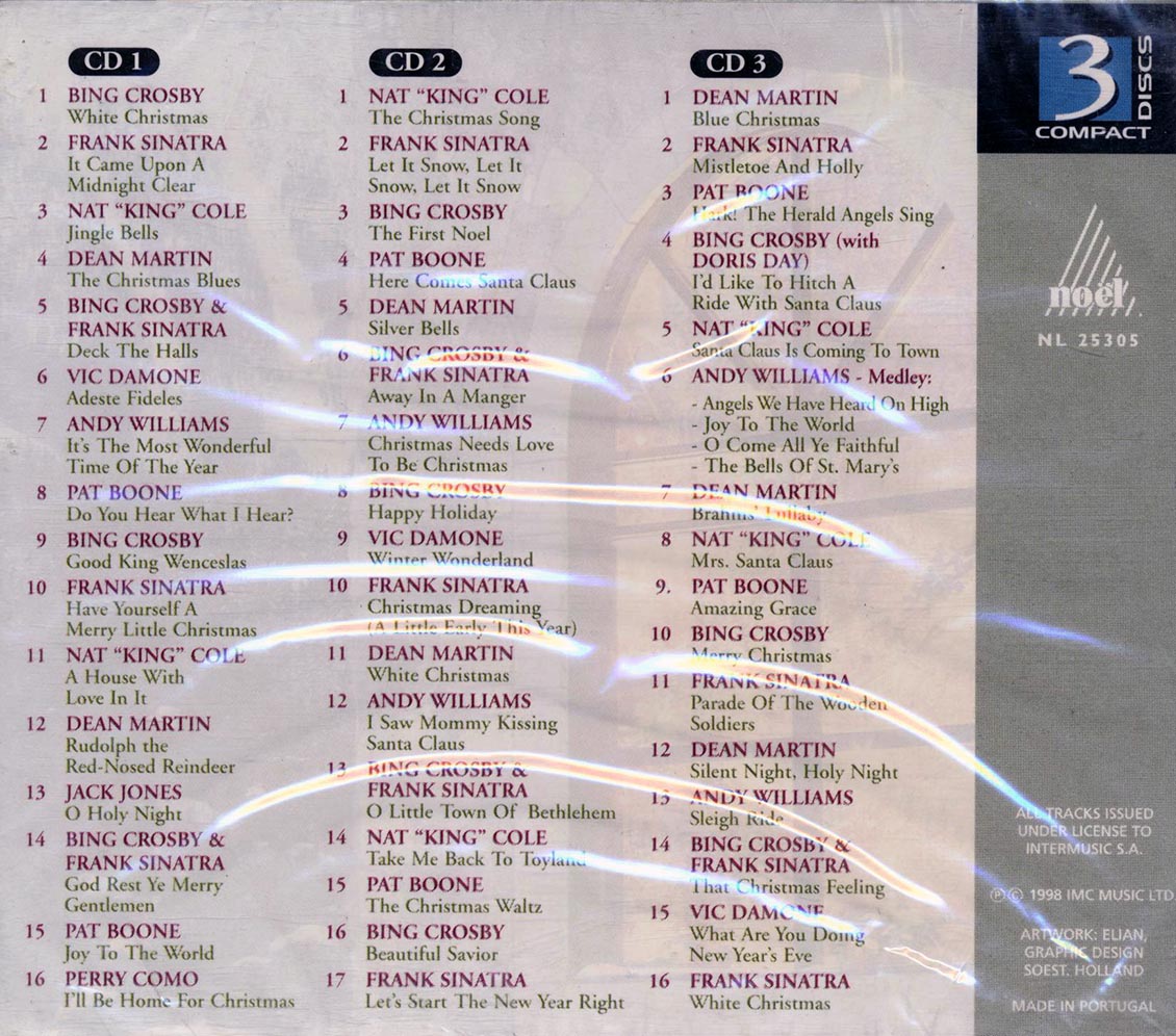 Bing Crosby, Frank Sinatra, Dean Martin, Pat Boone, Nat King Cole, Etc. - White Christmas With The Crooners (49 tracks) (3xCD) (box set) Music CD