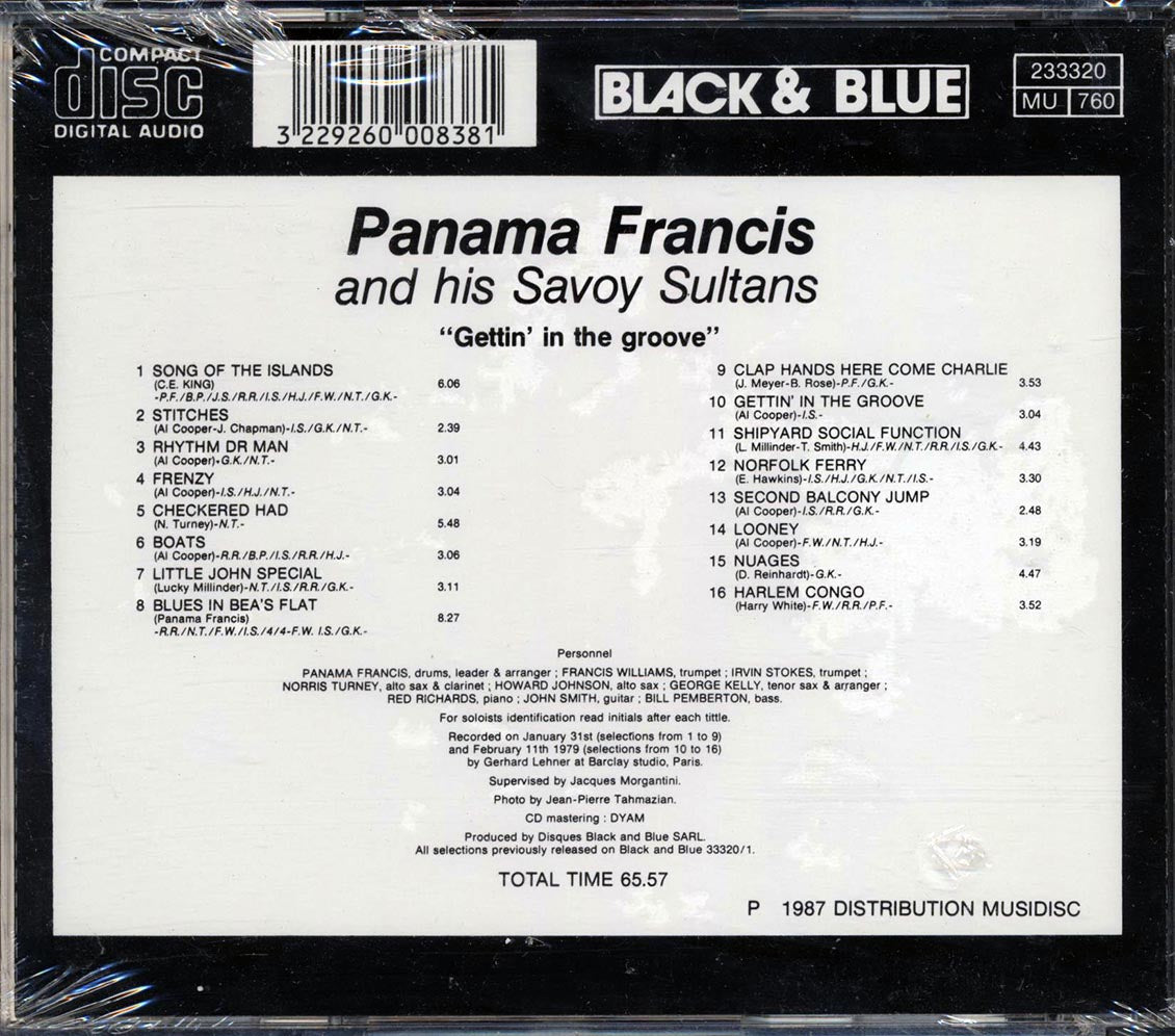 Panama Francis & His Savoy Sultans - Gettin' In The Groove Music CD