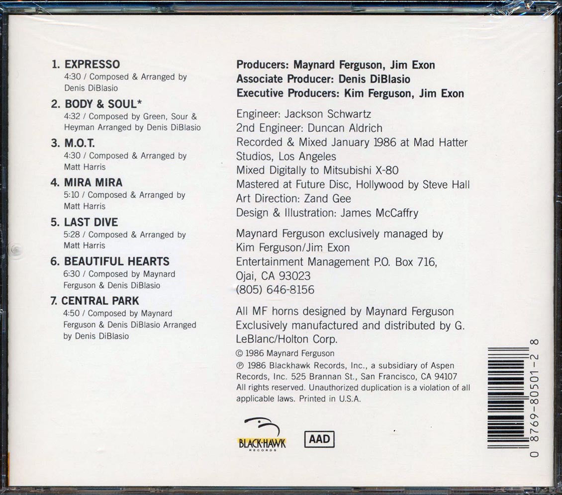 Maynard Ferguson - Body And Soul Music CD