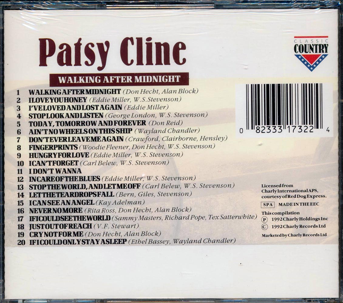 Patsy Cline - Walking After Midnight Music CD