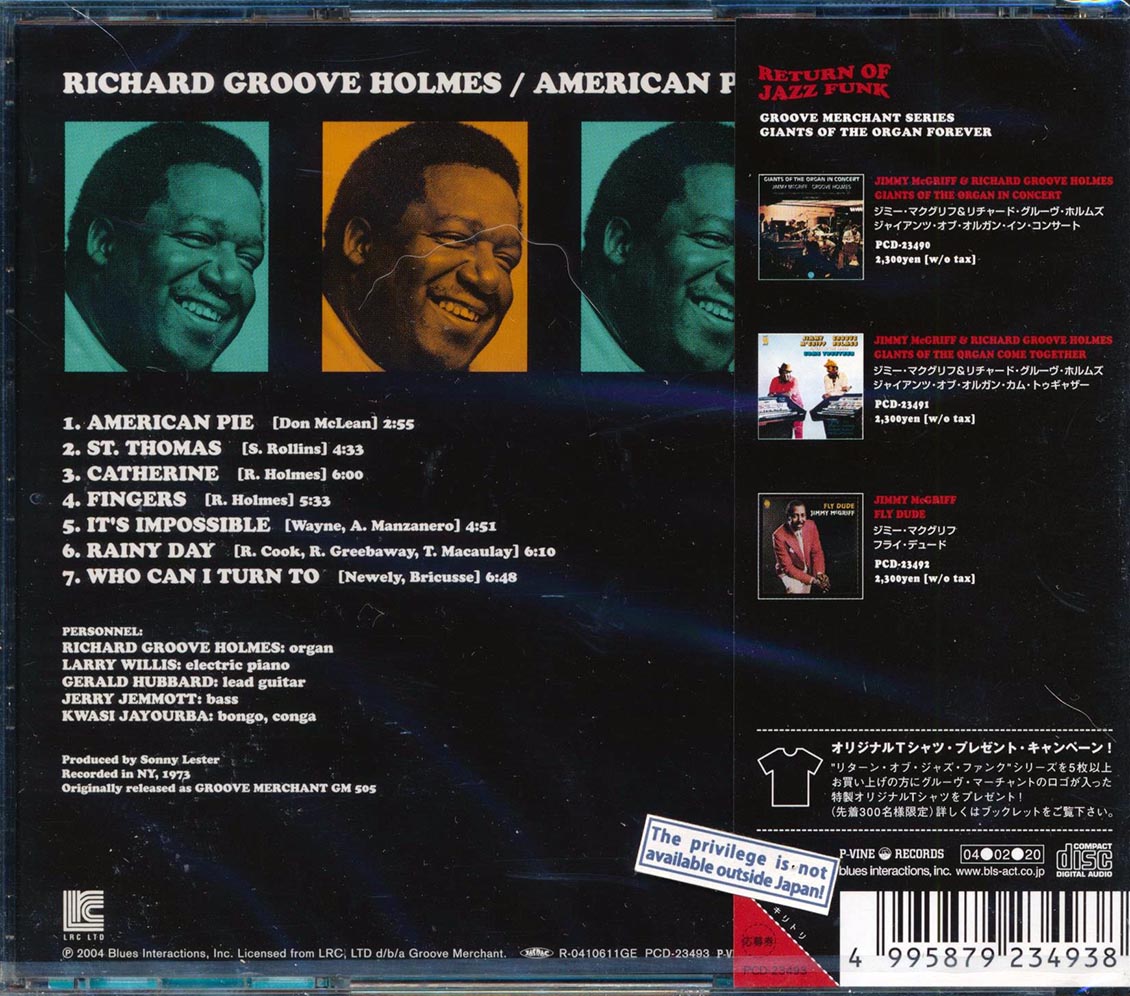 Groove Holmes  - American Pie  (Japan) Music CD