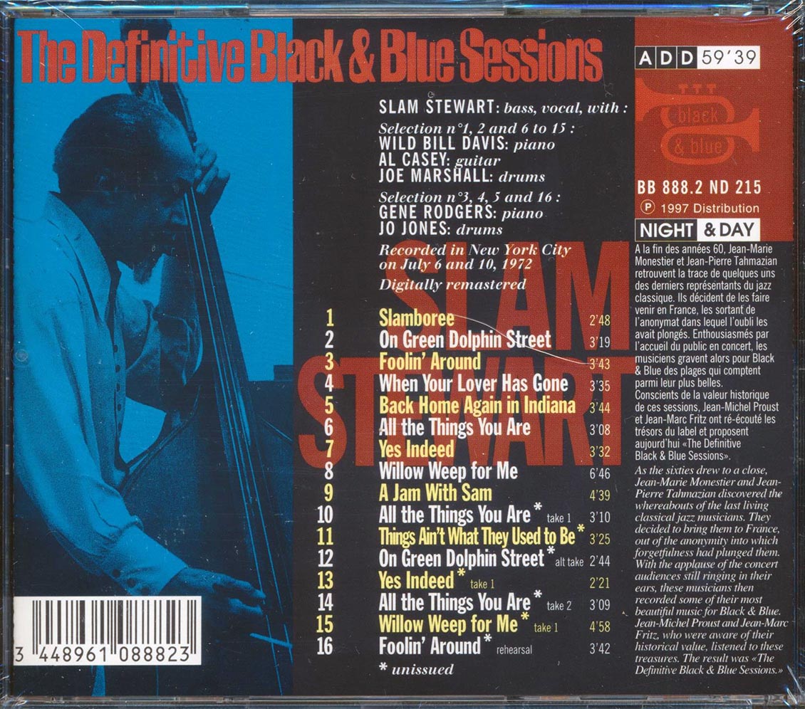 Slam Stewart - Slamboree: The Definitive Black & Blue Sessions Music CD