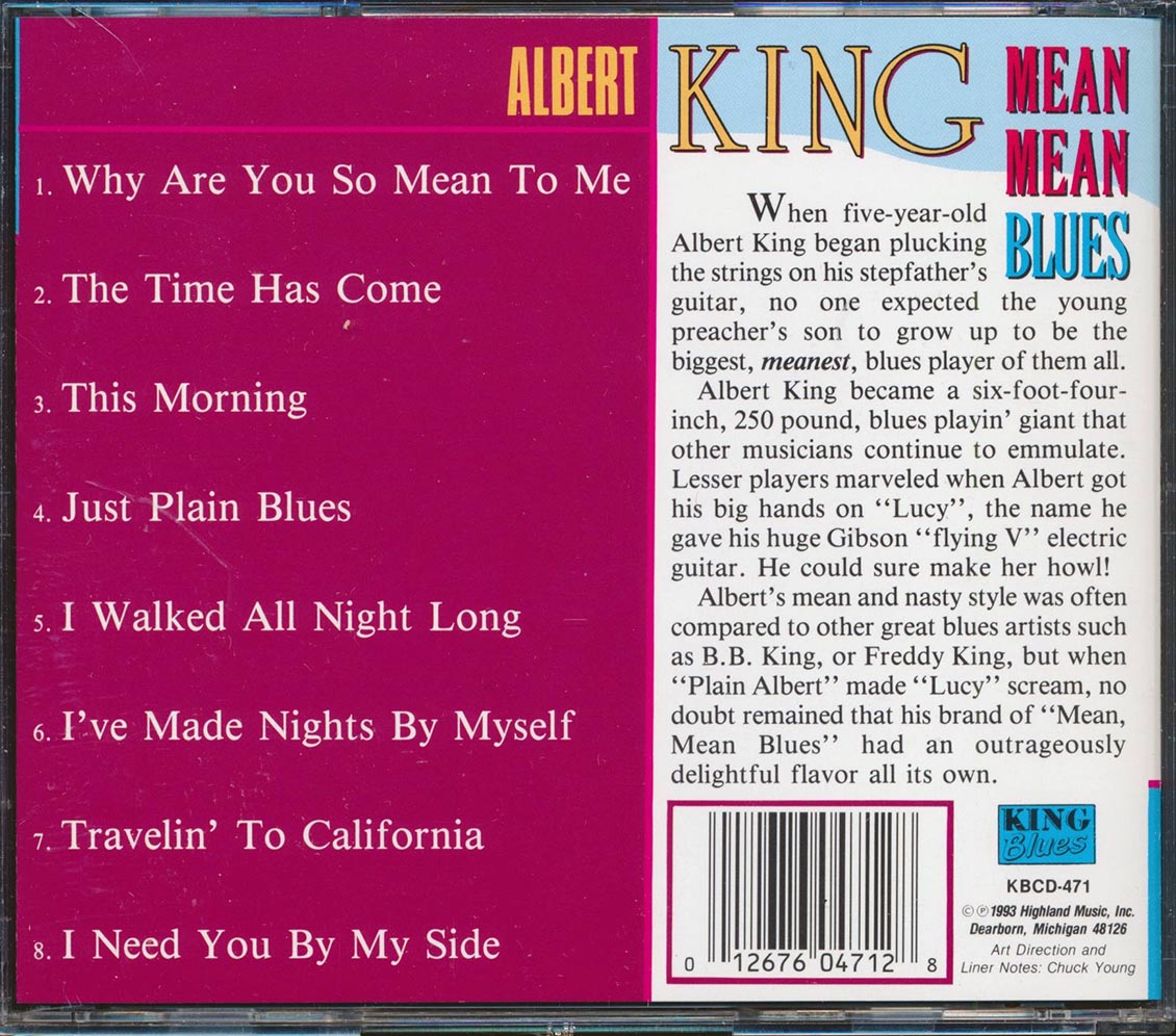 Albert King  - Mean Mean Blues Music CD