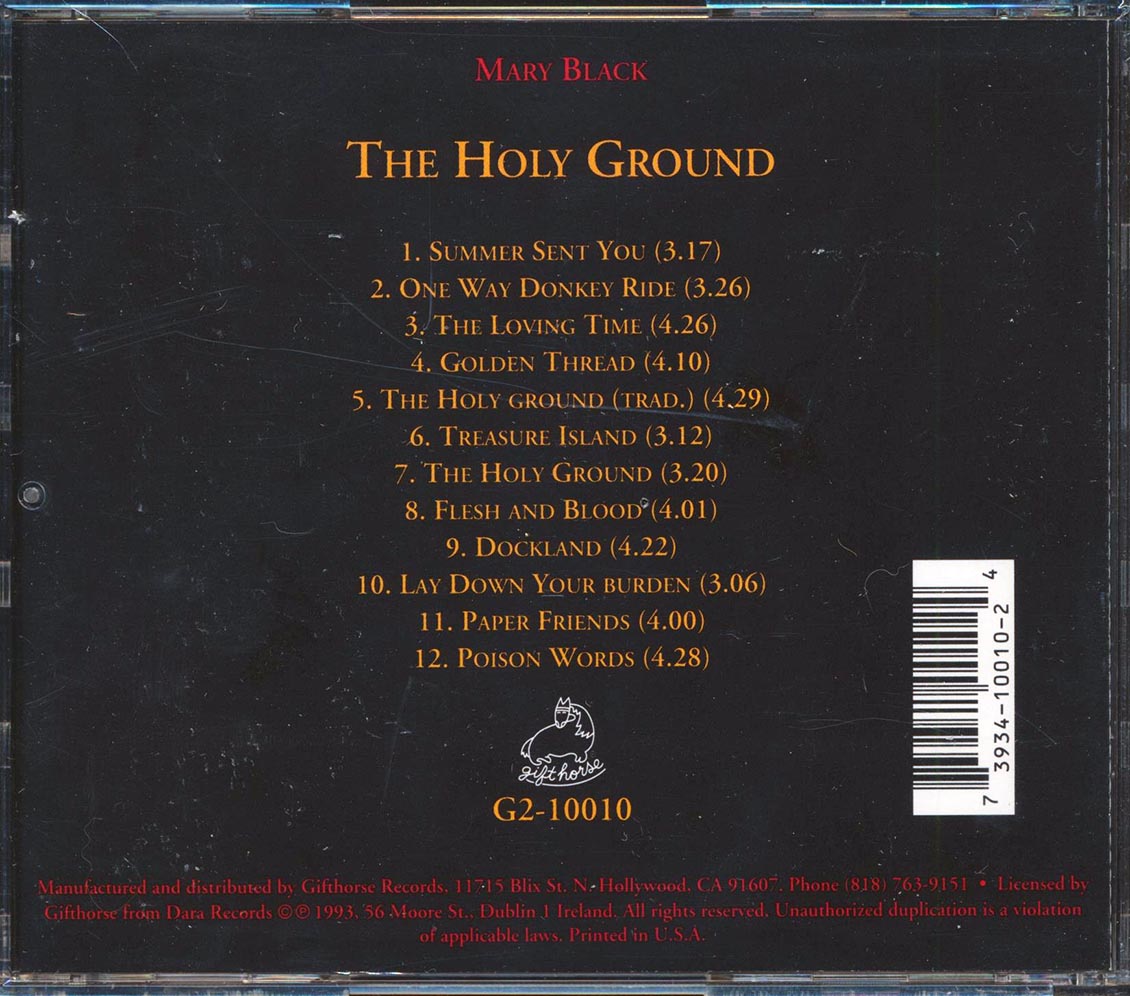 Mary Black  - The Holy Ground Music CD