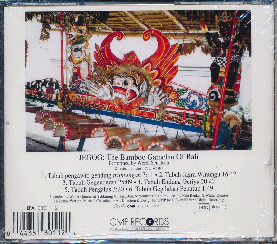 Werdi Sentana - Jegog: The Bamboo Gamelan Of Bali Music CD