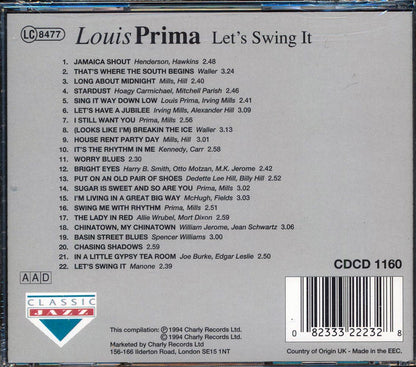 Louis Prima - Let's Swing It Music CD