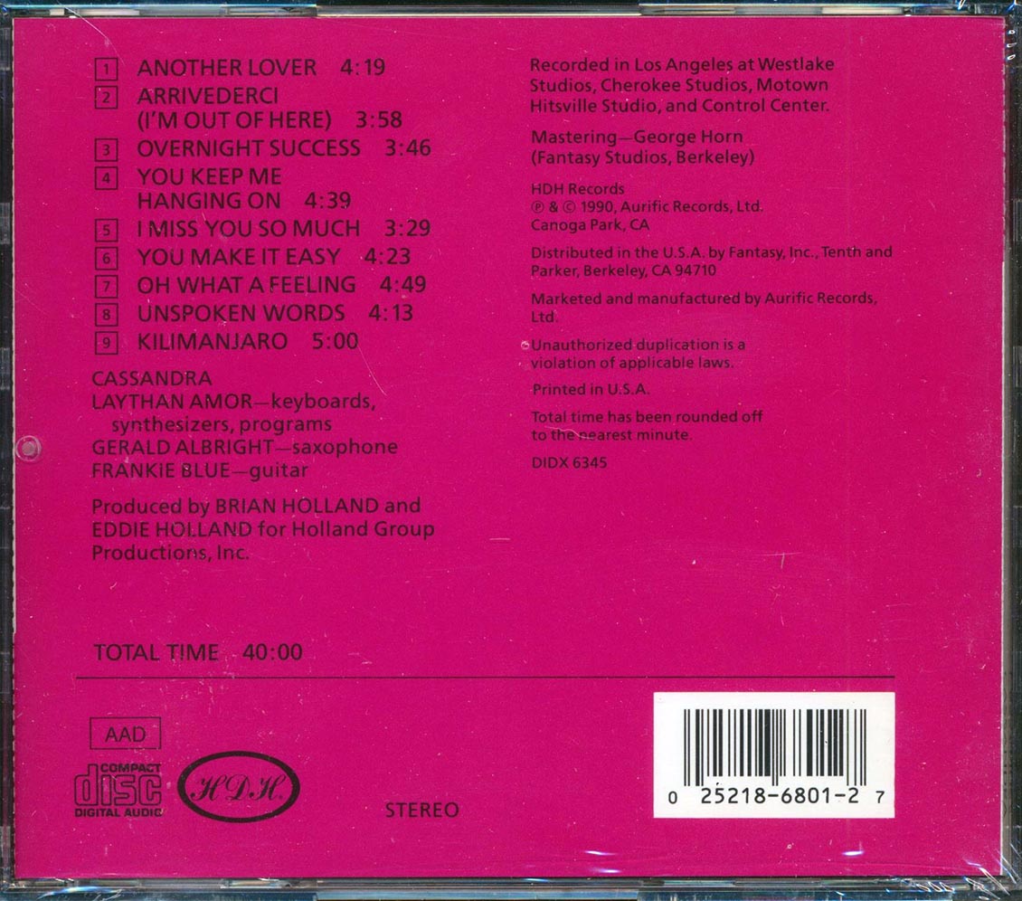 Cassandra  - Cassandra Music CD