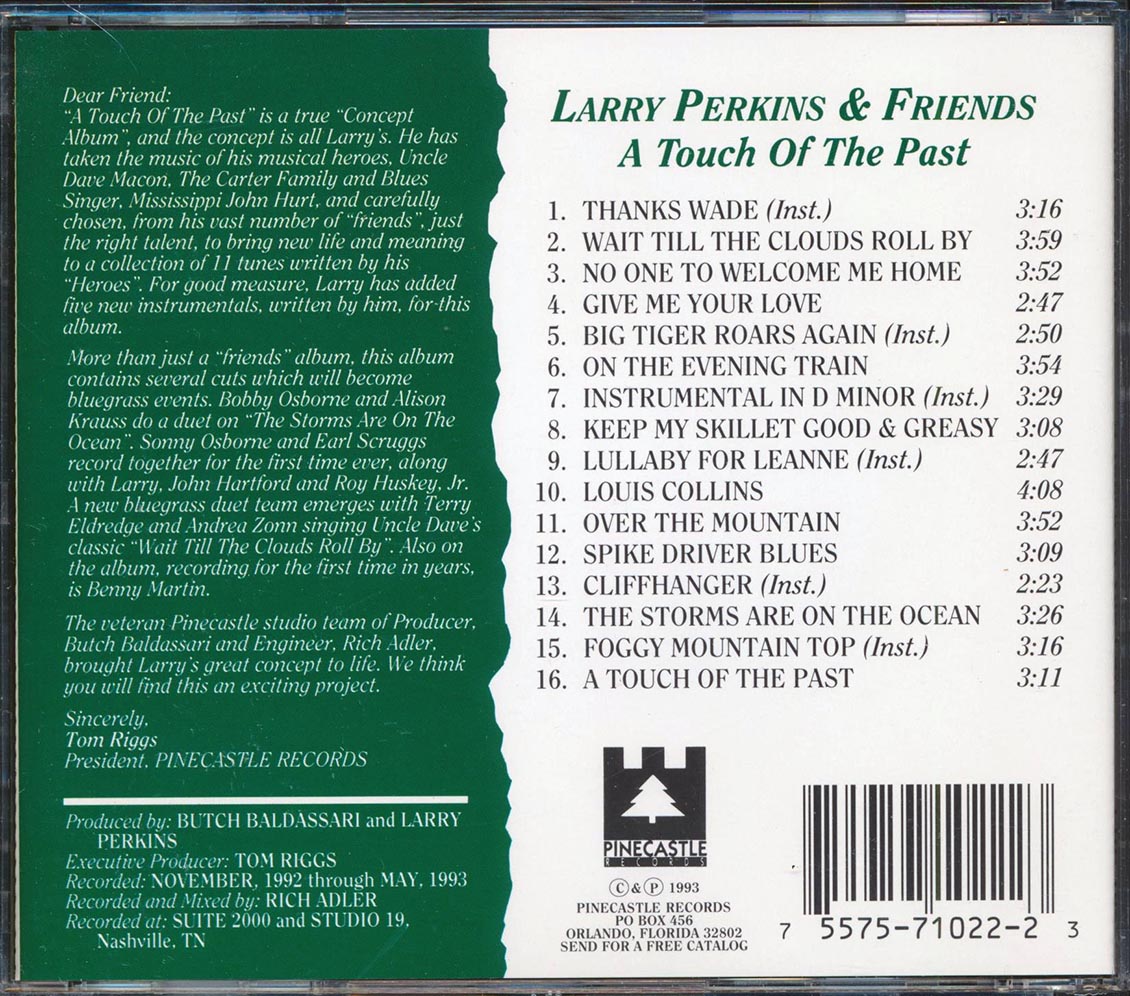 Larry Perkins - A Touch Of The Past Music CD