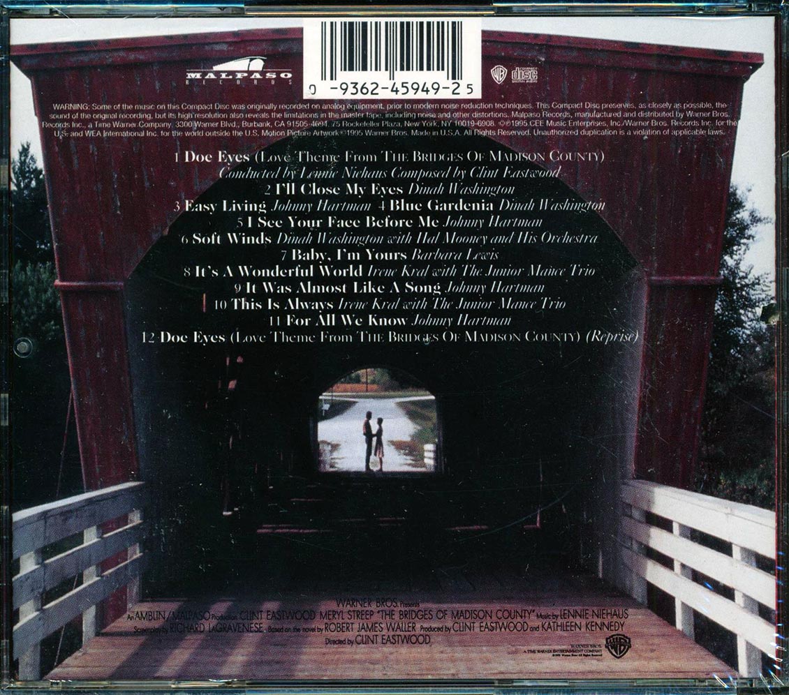 Michael Lang, Dinah Washington, Johnny Hartman, Etc. - The Bridges Of Madison County: Music From The Motion Picture (marked/ltd stock) Music CD