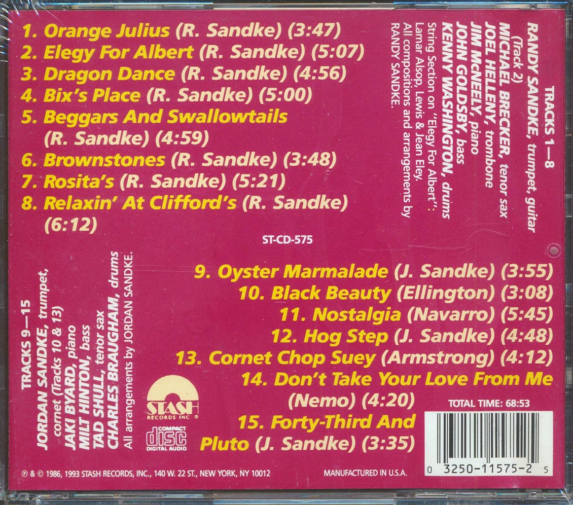 Randy Sandke, Jordan Sandke - The Sandke Brothers Music CD