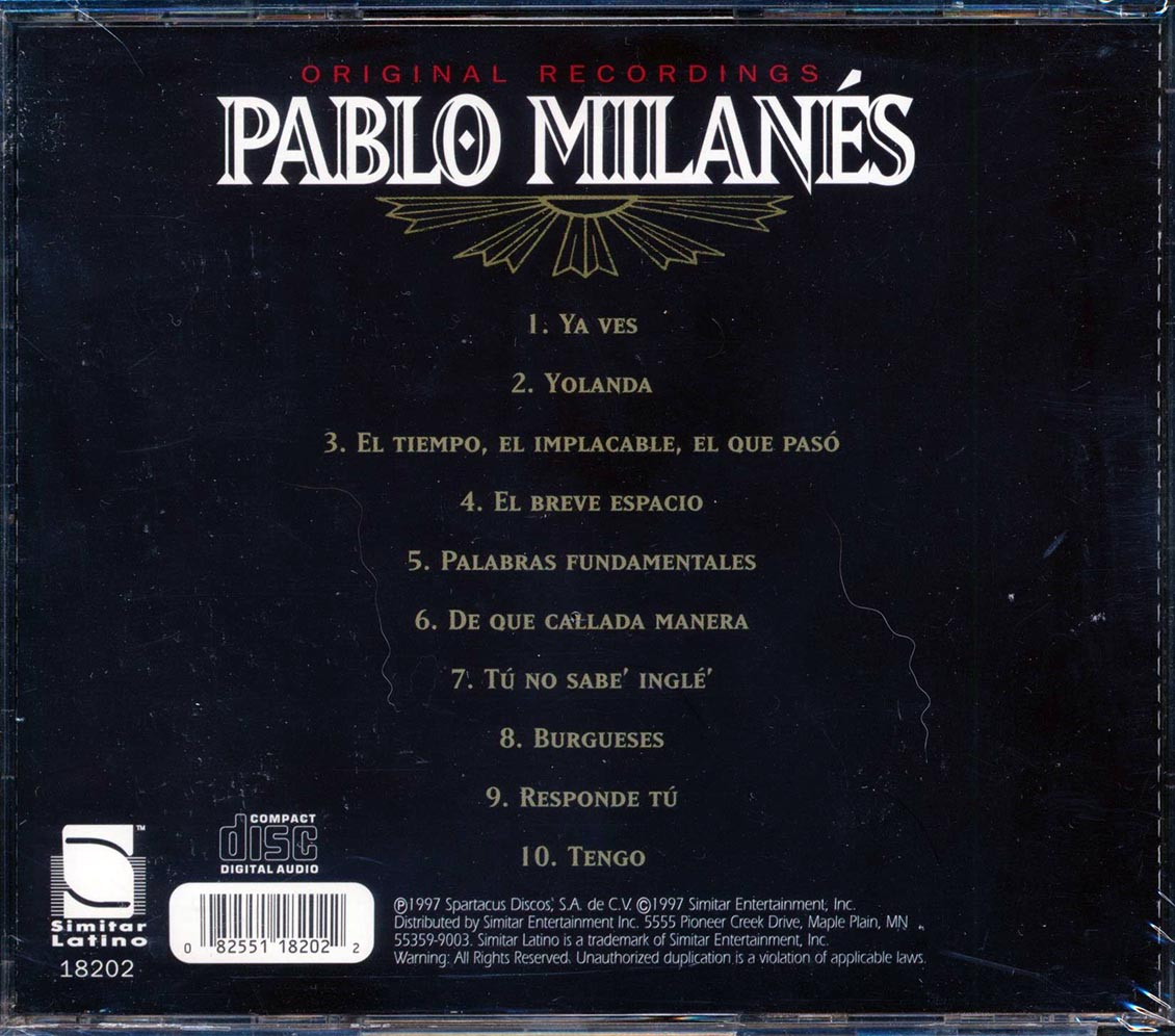 Pablo Milanes - Clasicos De Cuba Music CD