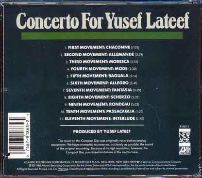Yusef Lateef - Concerto For Yusef Lateef Music CD