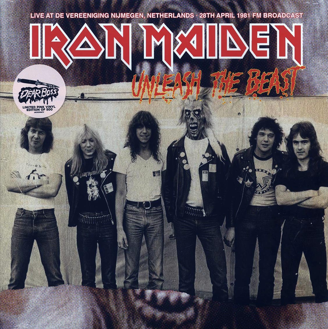 Iron Maiden Unleash The Beast: Live At De Vereeniging Nijmegen, Netherlands 28th April 1981 FM Broadcast ltd. 500 copies made pink Vinyl Record