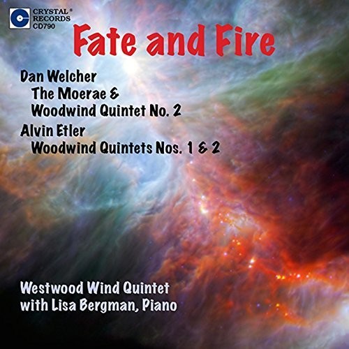 the album cover for Welcher / Etler / Barcellona / Christ / Nelson - Moerae for Flute Oboe Basson & Piano