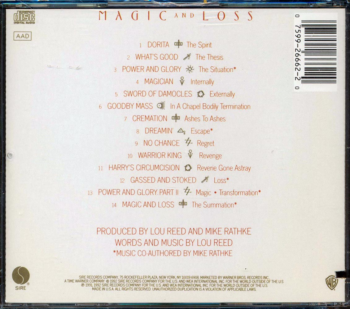 Lou Reed  - Magic And Loss (marked/ltd stock) Music CD
