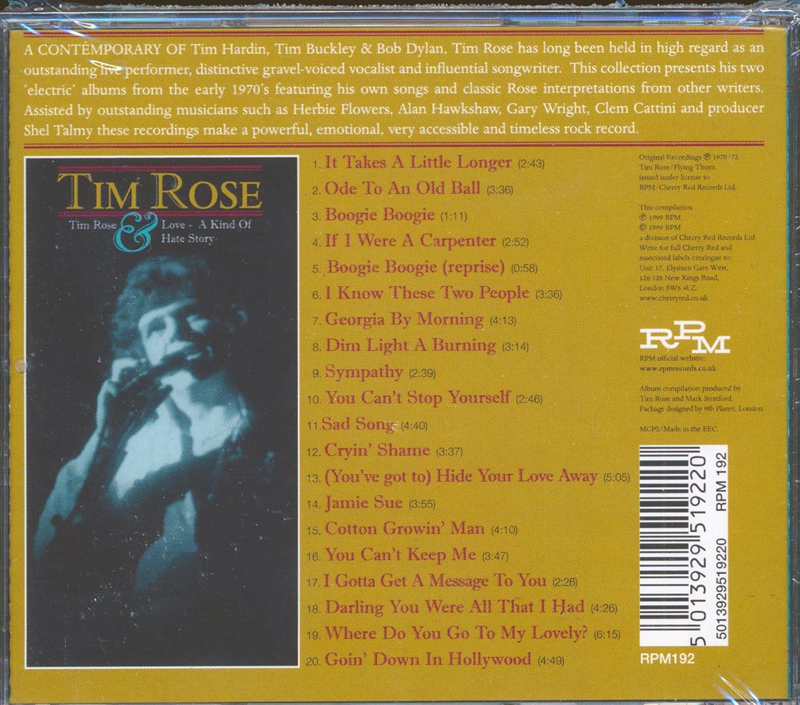 Tim Rose  - Time Rose Love: A Kind Of Hate Story Music CD