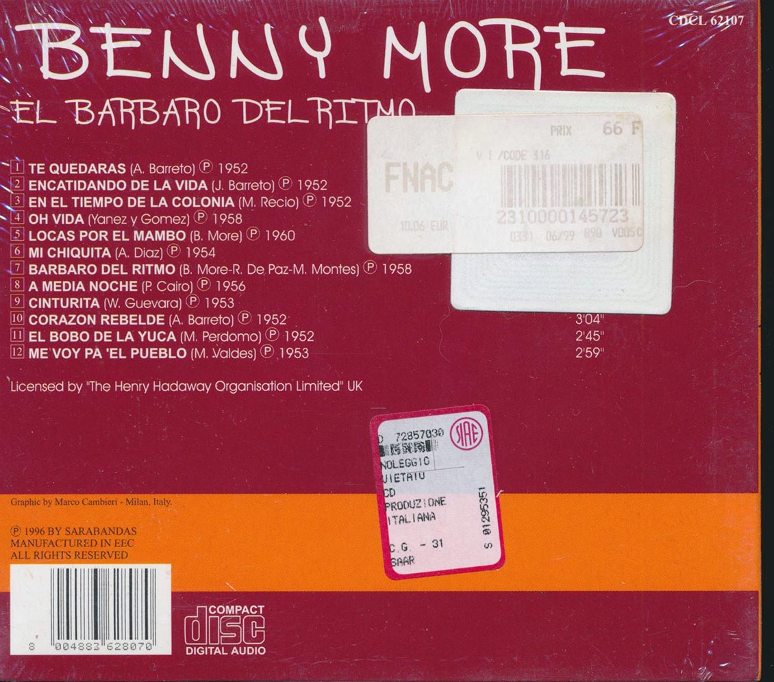 Benny More - El Barbaro Del Ritmo Music CD