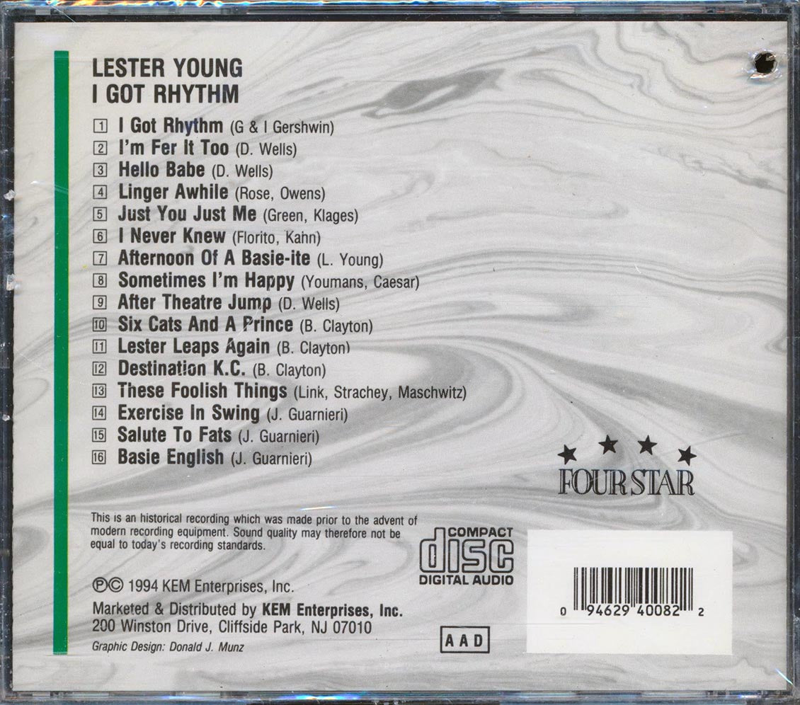 Lester Young - I Got Rhythm Music CD