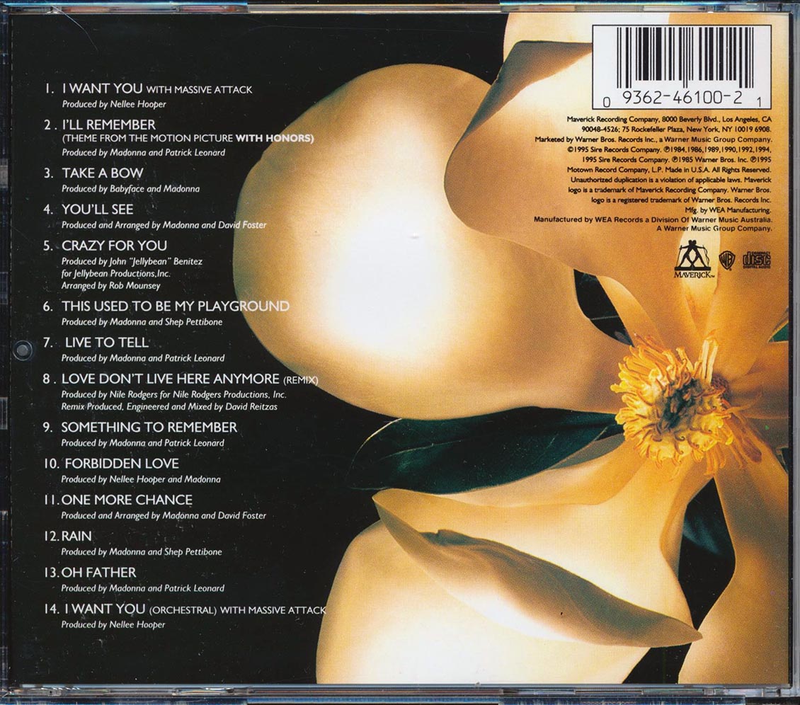 Madonna  - Something To Remember Music CD