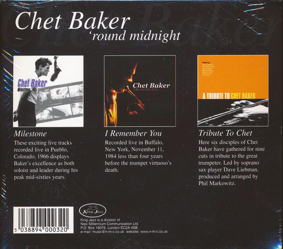 Chet Baker - 'Round Midnight : Milestone + I Remember You + Tribute To Chet (20 tracks) (3xCD) Music CD