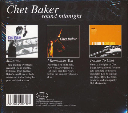 Chet Baker - 'Round Midnight : Milestone + I Remember You + Tribute To Chet (20 tracks) (3xCD) Music CD