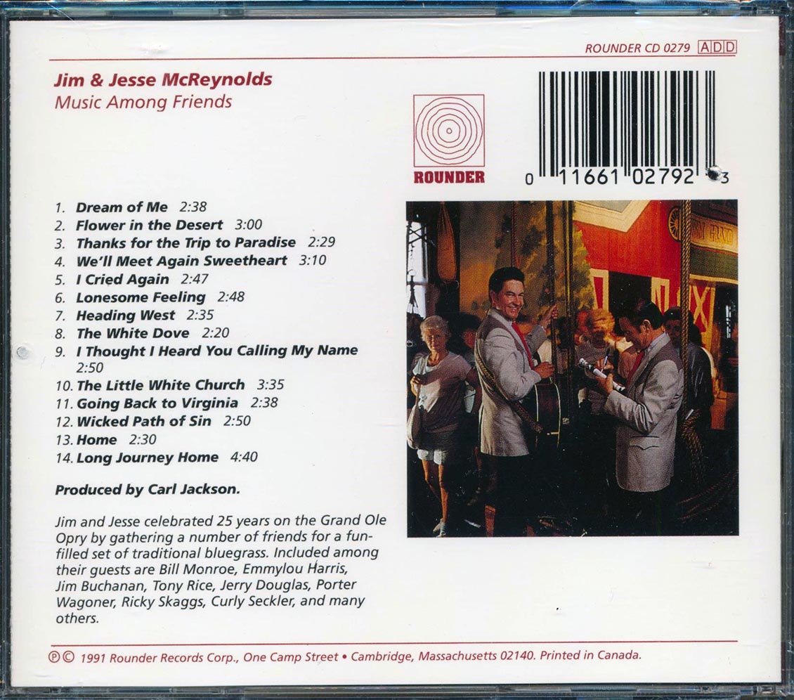 Jim & Jesse McReynolds  - Music Among Friends Music CD