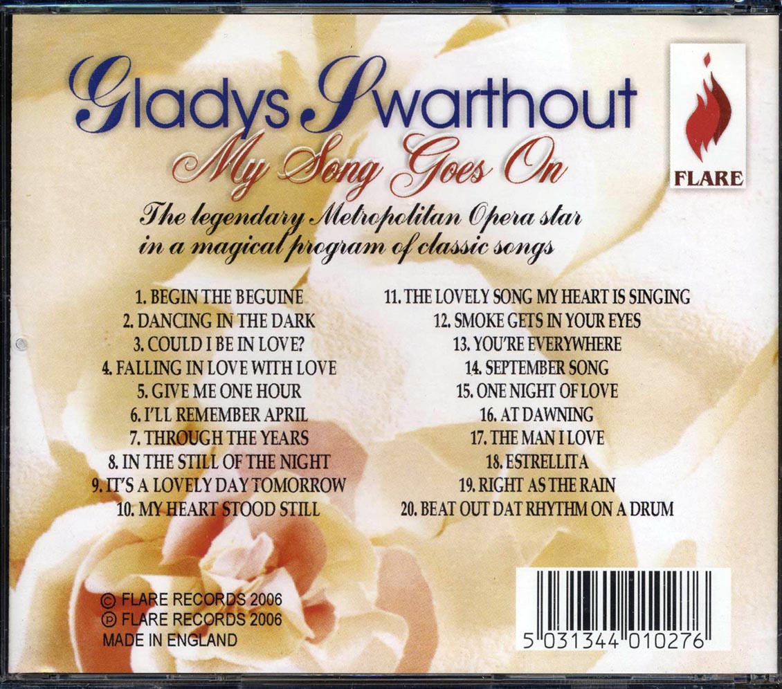 Gladys Swarthout - My Song Goes On Music CD