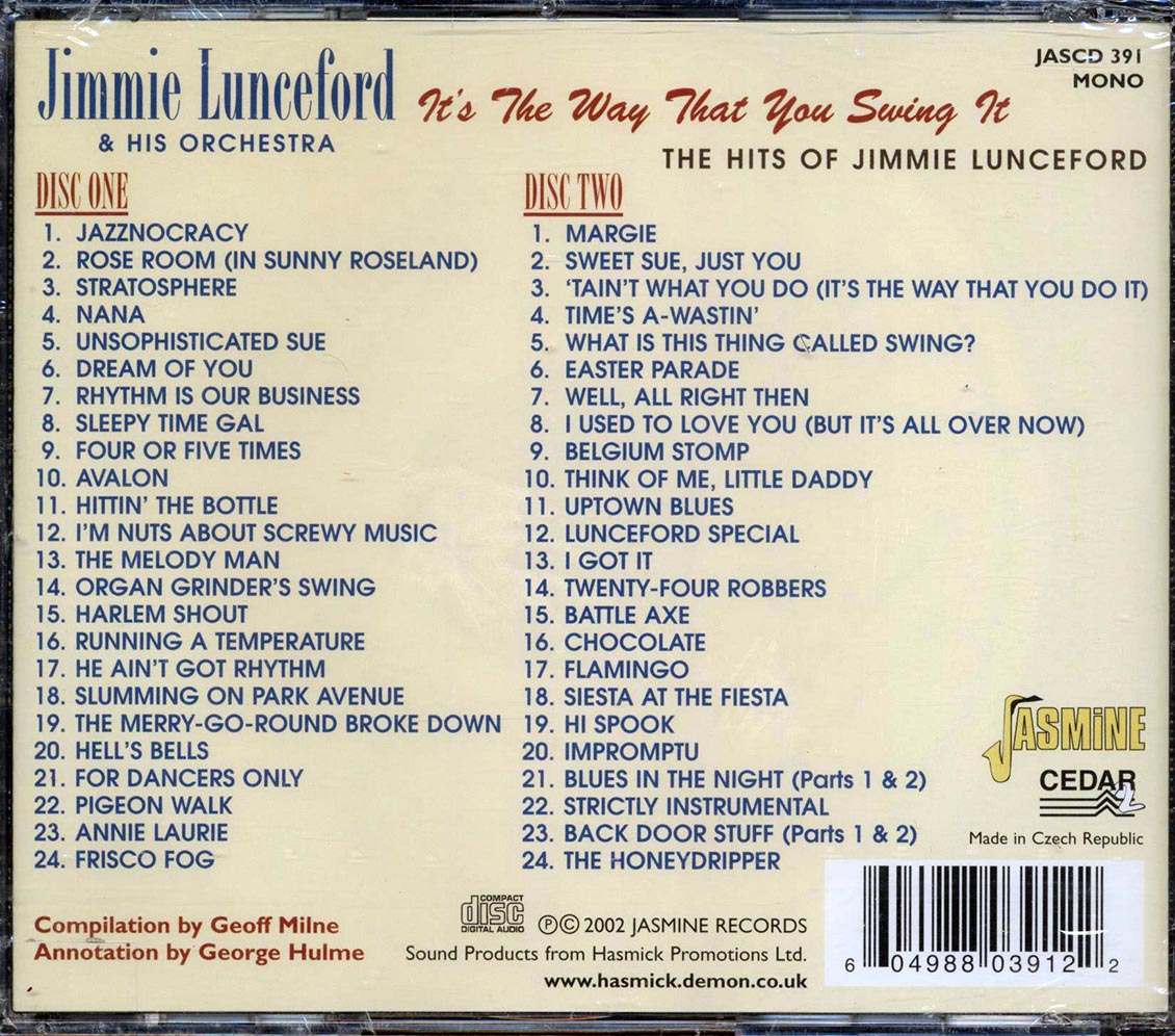 Jimmie Lunceford & His Orchestra - It's The Way That You Swing It (2xCD) Music CD