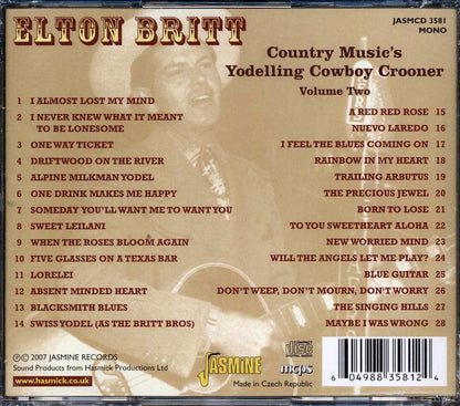 Elton Britt - Country Music's Yodelling Cowboy Crooner Volume 2 Music CD