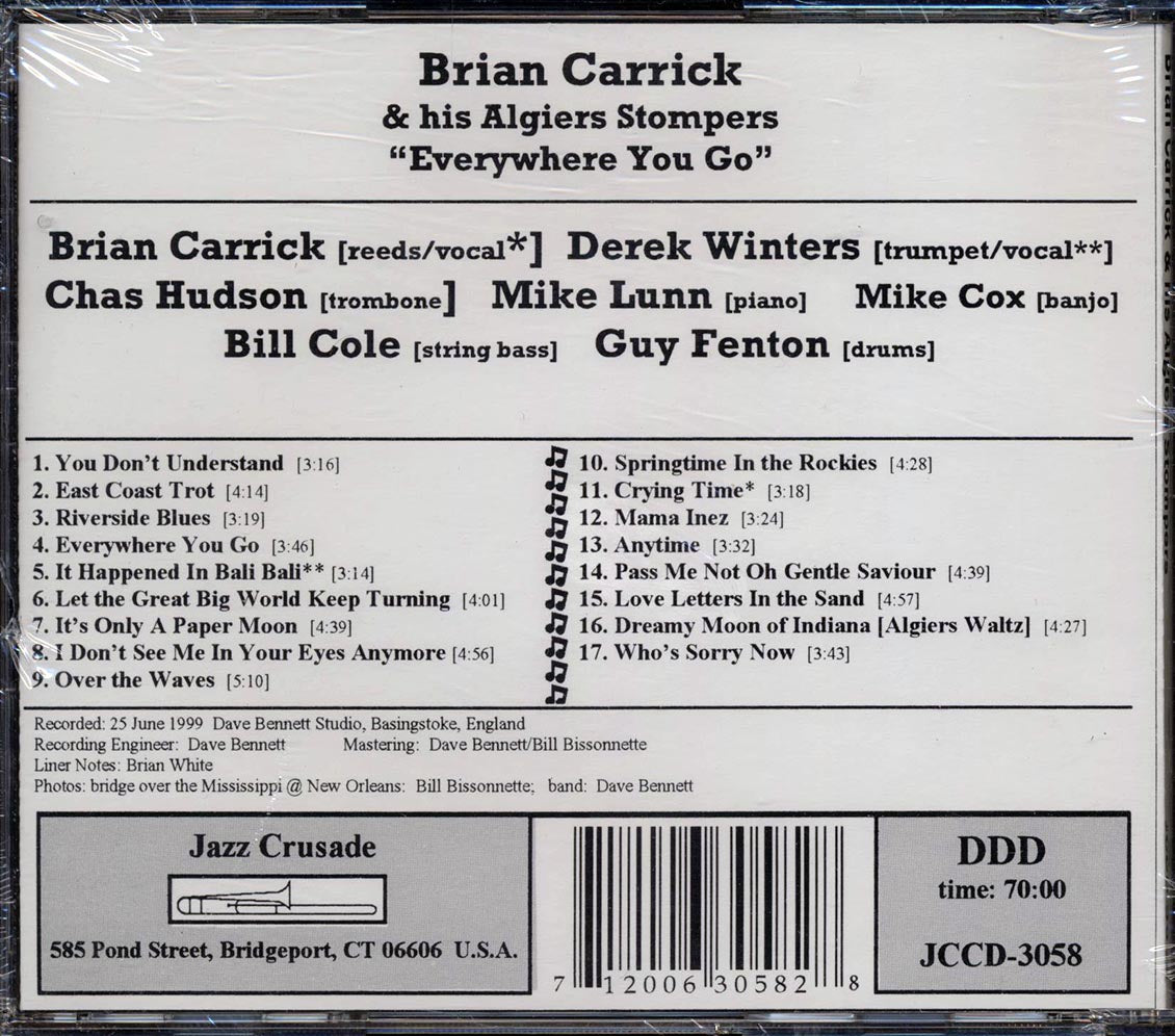 Brian Carrick & His Algiers Stompers - Everywhere You Go Music CD