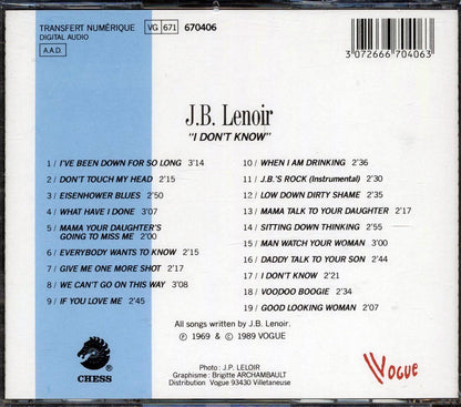 JB Lenoir - Living The Blues Music CD