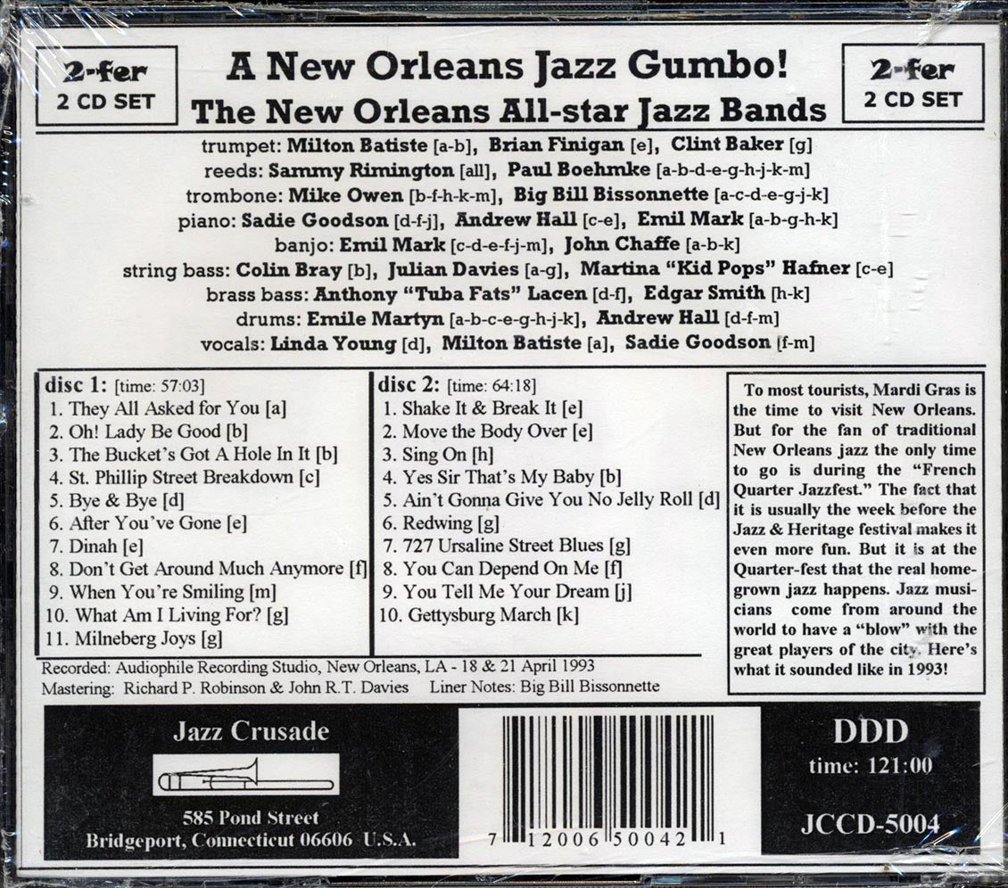 Various - A New Orleans Jazz Gumbo (2xCD) Music CD