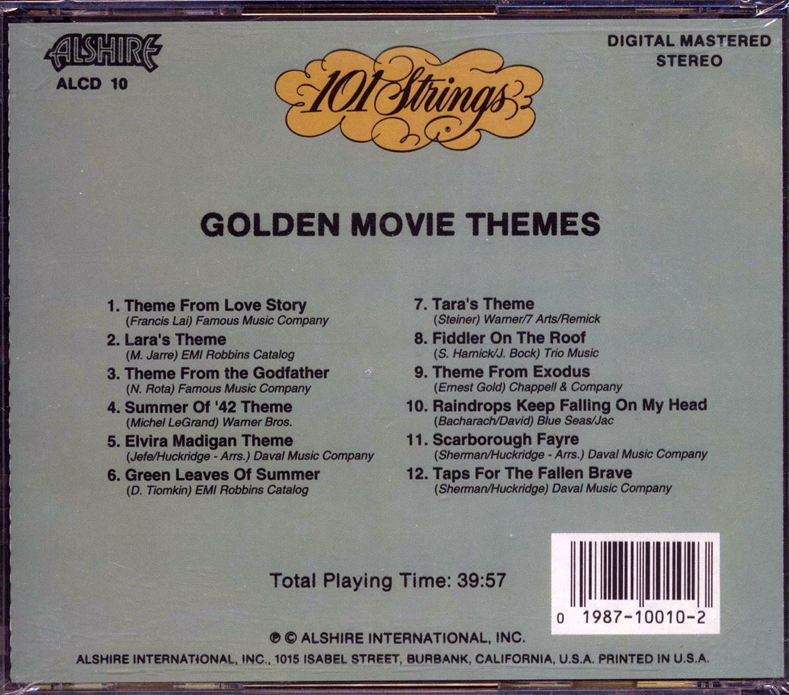 101 Strings - Golden Movie Themes Music CD