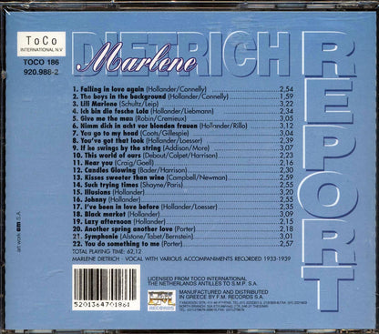 Marlene Dietrich - Report Music CD