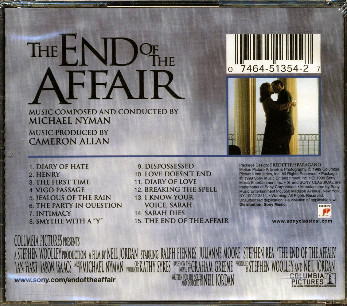 Michael Nyman - The End Of The Affair Music CD