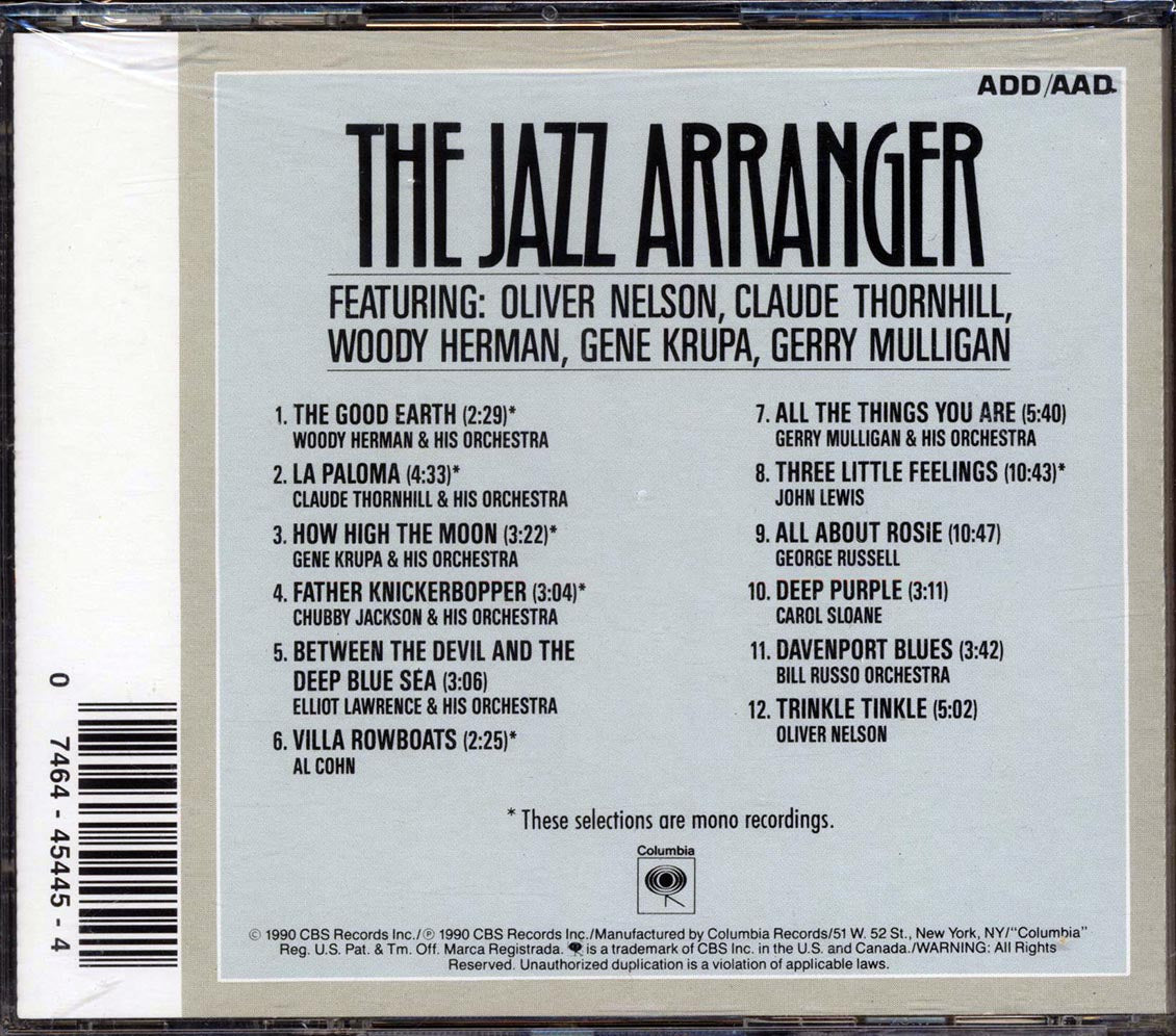 Woody Herman, Gene Krupa, Al Cohn, Etc. - The Jazz Arranger Music CD