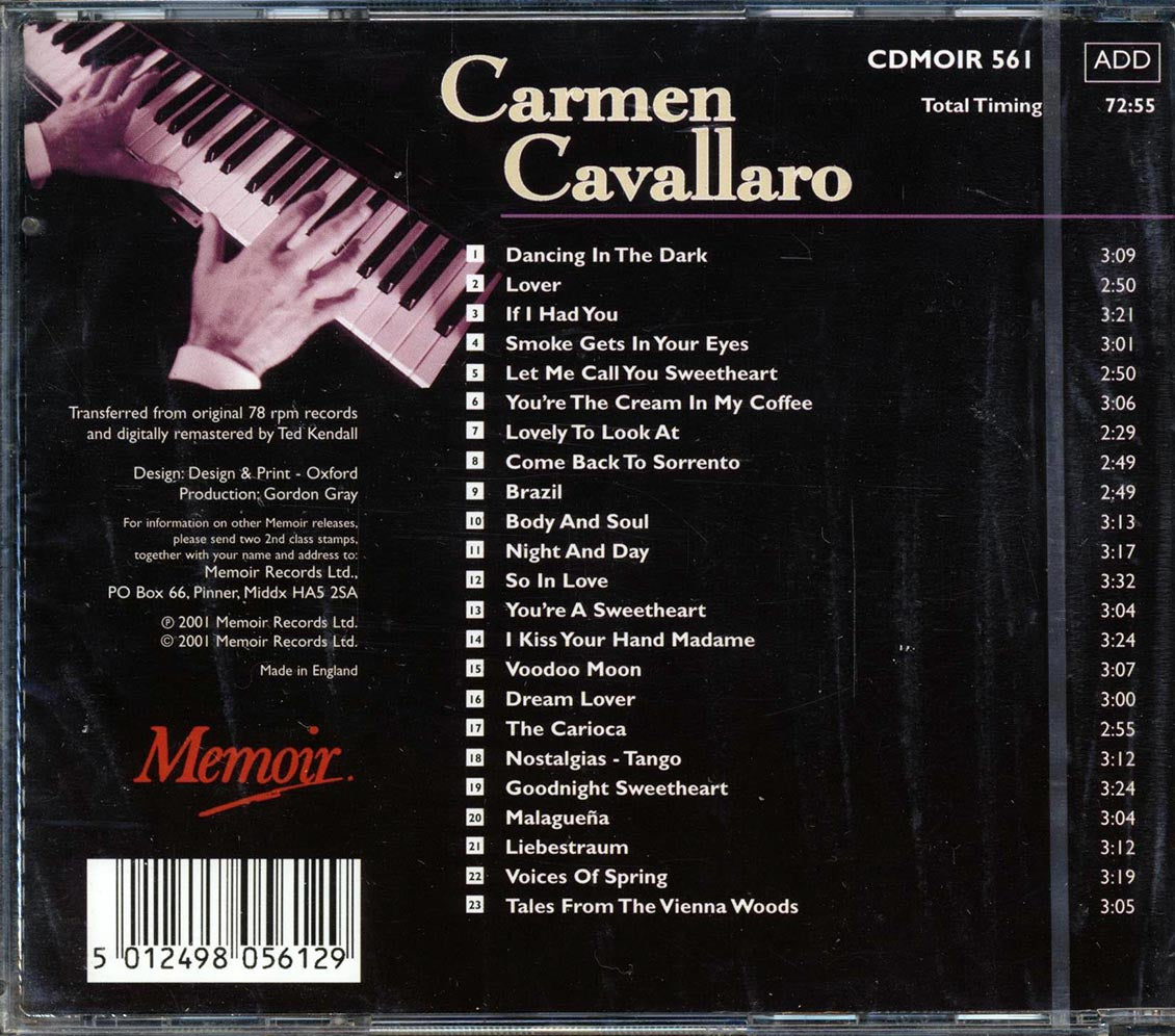 Carmen Cavallaro - Night & Day Music CD