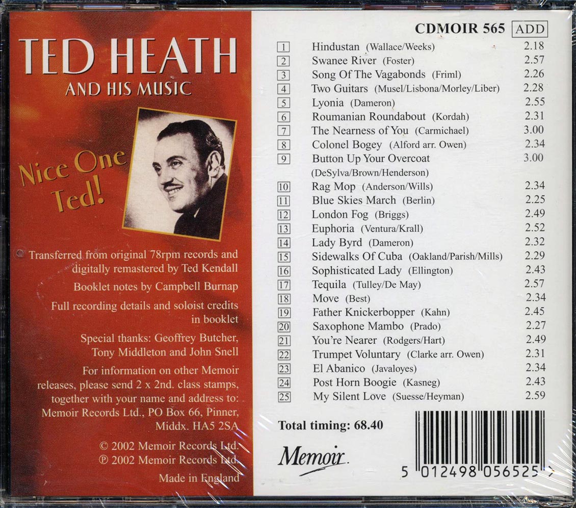 Ted Heath - Nice One Ted Music CD