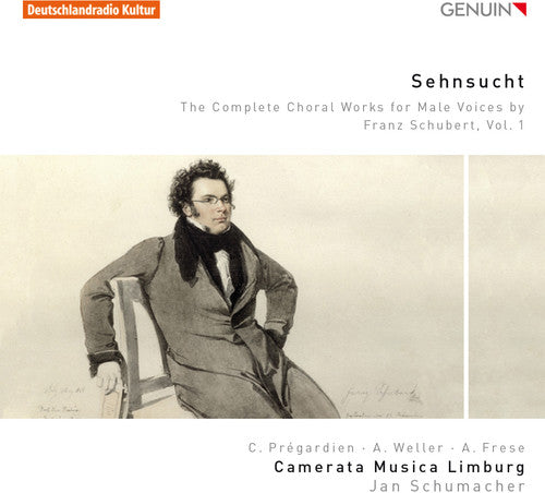 the album cover for Schubert / Camerata Musica Limburg - Sehnsucht - the Complete Works for Male Voices 1