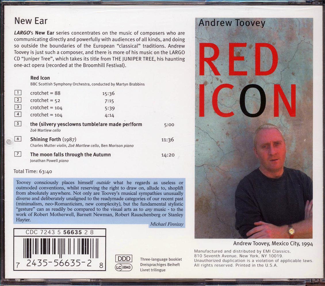 Andrew Toovey  - Red Icon Music CD