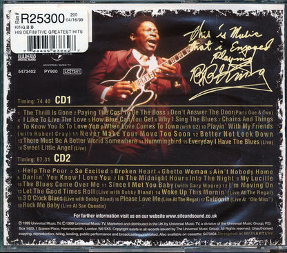 BB King - His Definitive Greatest Hits  (2xCD) Music CD