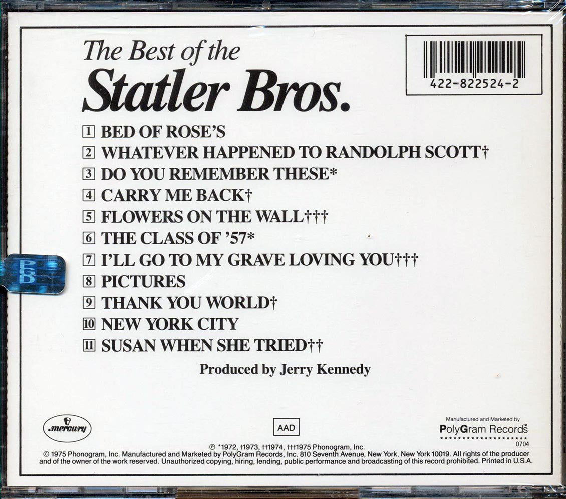 Statler Brothers - The Best Of The Statler Brothers Music CD