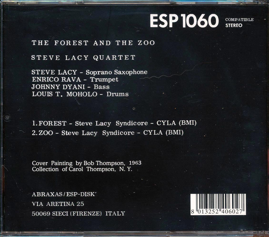 Steve Lacy - The Forest And The Zoo Music CD