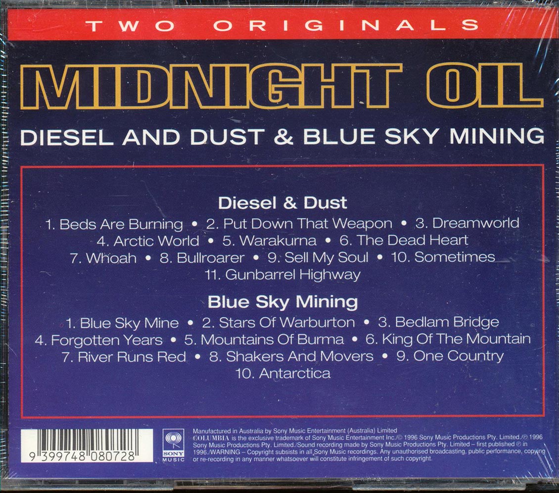 Midnight Oil - Diesel & Dust , Blue Sky Mining  (2 albums on 2 CDs) (2xCD) Music CD