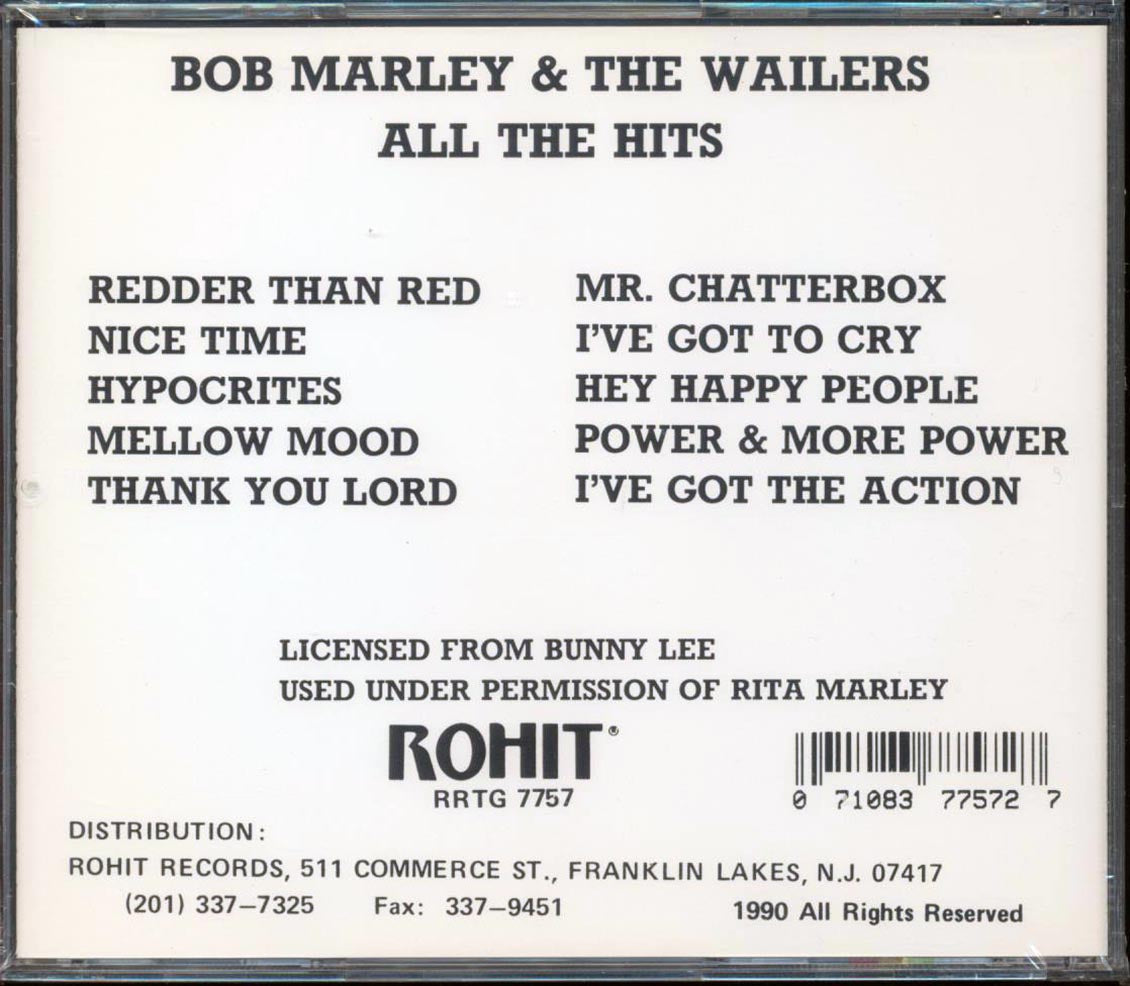 Bob Marley - All The Hits Music CD