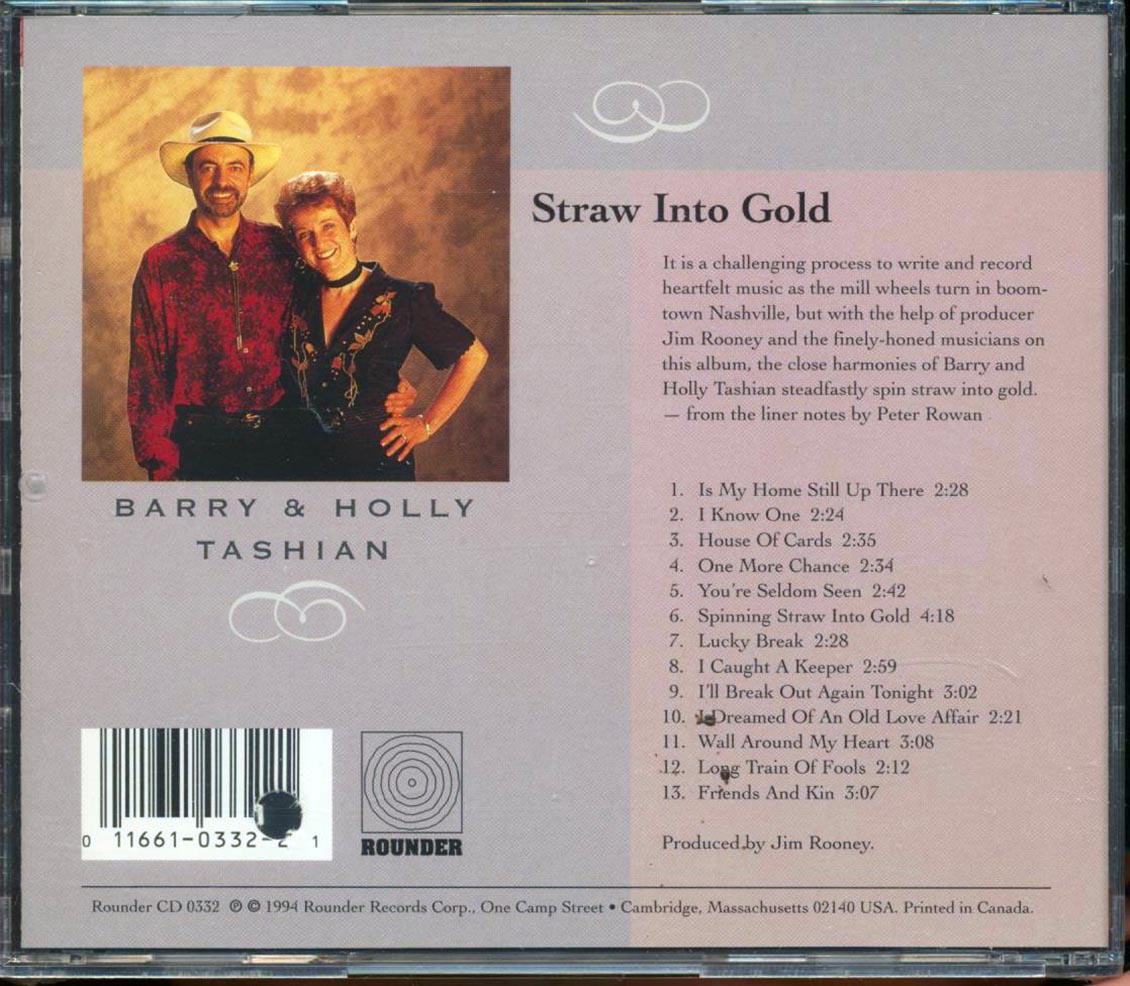 Barry & Holly Tashian - Straw Into Gold  (marked/ltd stock) Music CD
