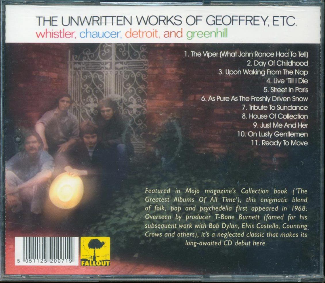 Whistler, Chaucer, Detroit, And Greenhill  - The Unwritten Works Of Geoffrey, Etc Music CD
