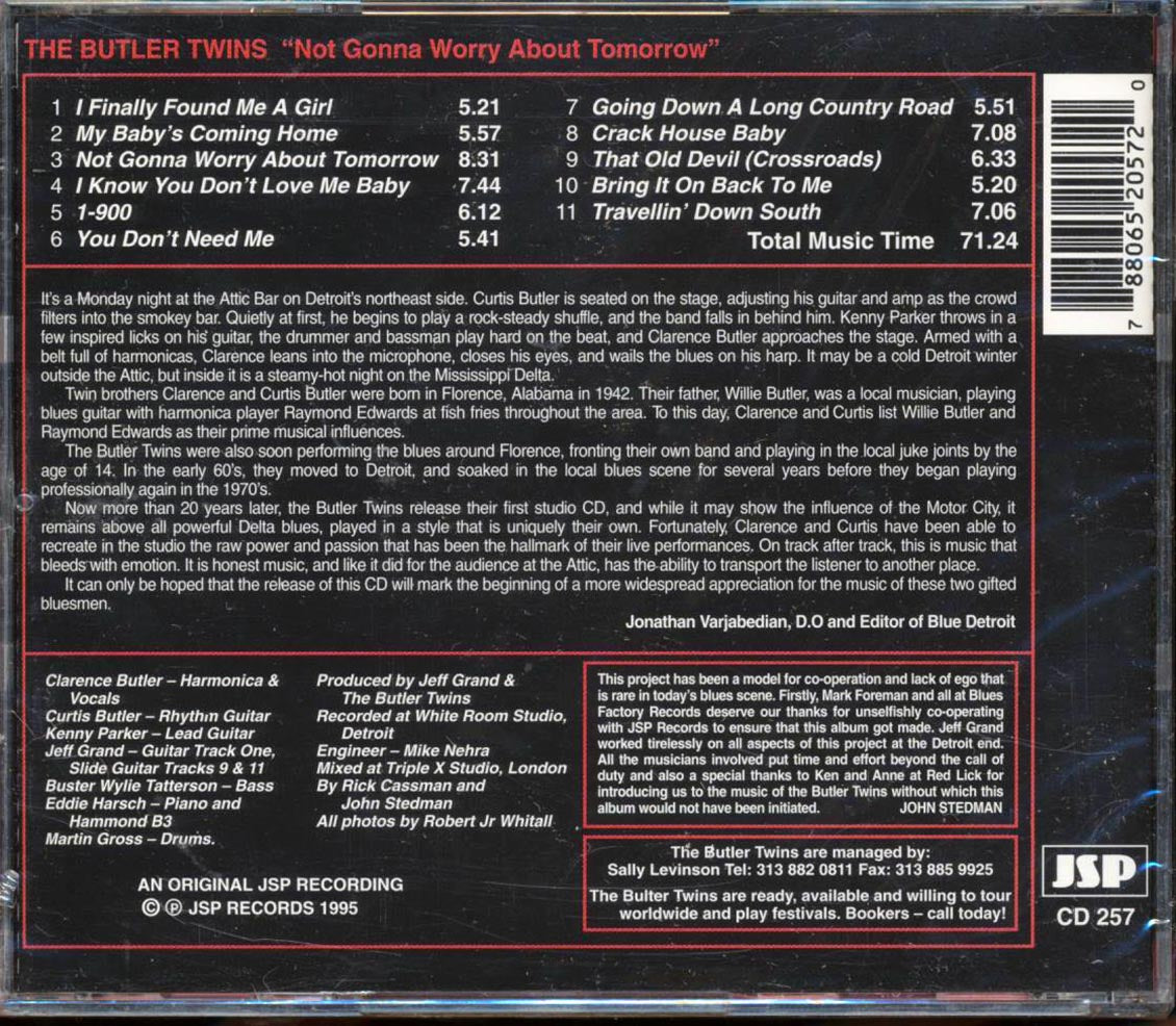 The Butler Twins - Not Gonna Worry About Tomorrow Music CD