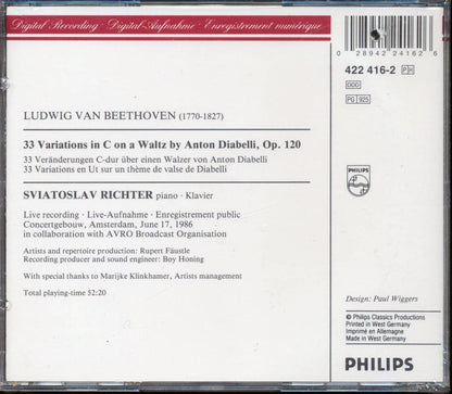 Beethoven, Sviatoslav Richter  - Diabelli Variationen  (marked/ltd stock) Music CD